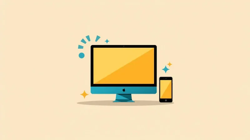 Optimized desktop computer with smaller smartphone showing balanced WordPress optimization strategy