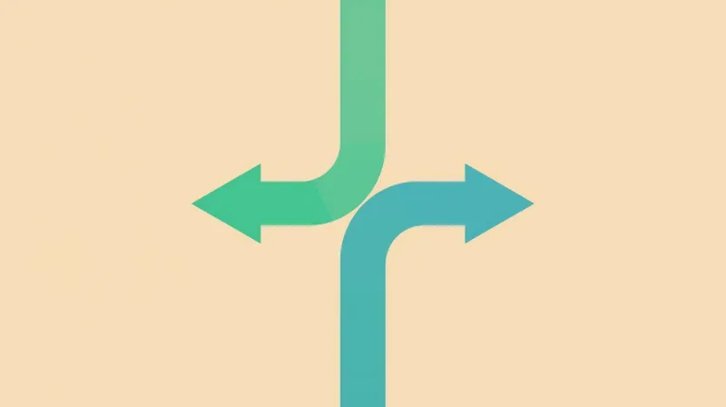 A path splitting into two directions representing the practical decision between Yoast and All in One SEO.
