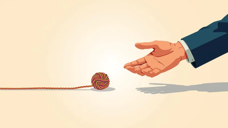 A helping hand reaching toward a tangled situation, representing professional WordPress optimization assistance
