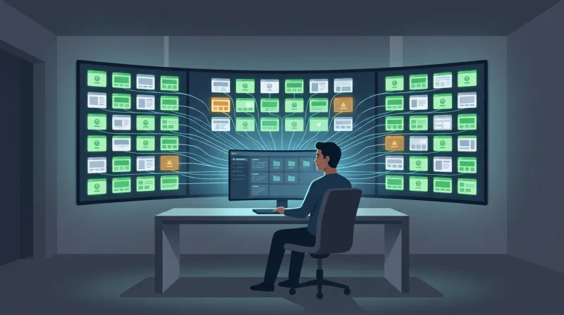 Multiple website dashboards being monitored from a single security console