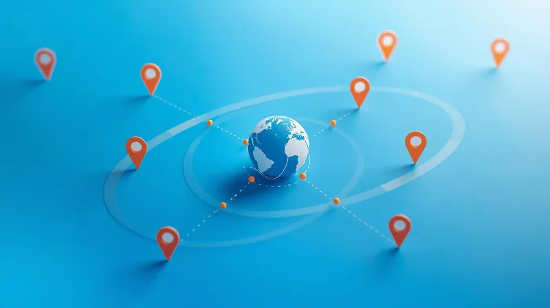 Globe with distributed edge server locations showing content being served from nearby data centers worldwide
