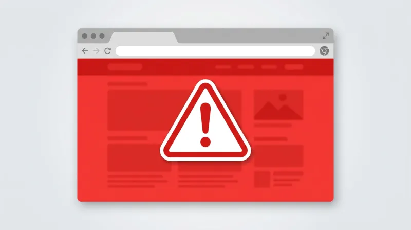 A browser window displaying a Google Safe Browsing warning page blocking access to a website