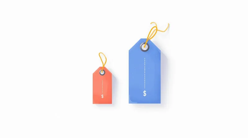 Small introductory price tag next to large renewal price tag illustrating hidden WordPress hosting costs