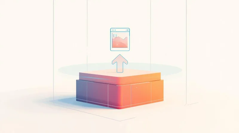 Solid foundation block supporting a website icon representing hosting infrastructure as the base for WordPress performance