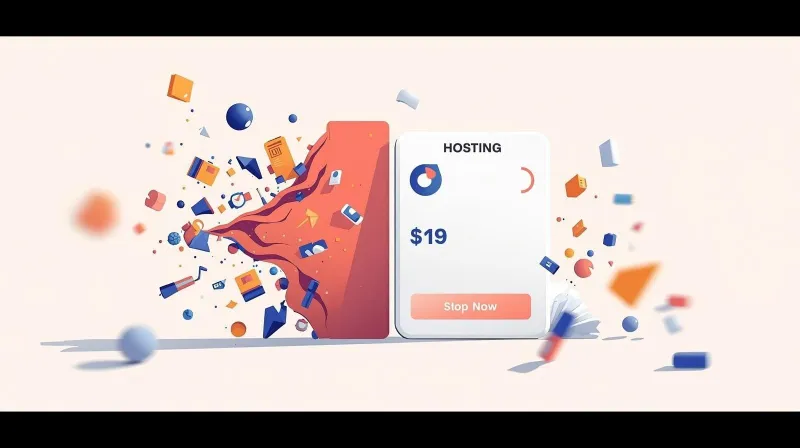 Chaotic hosting costs with add-ons compared to simple flat-rate WordPress hosting pricing