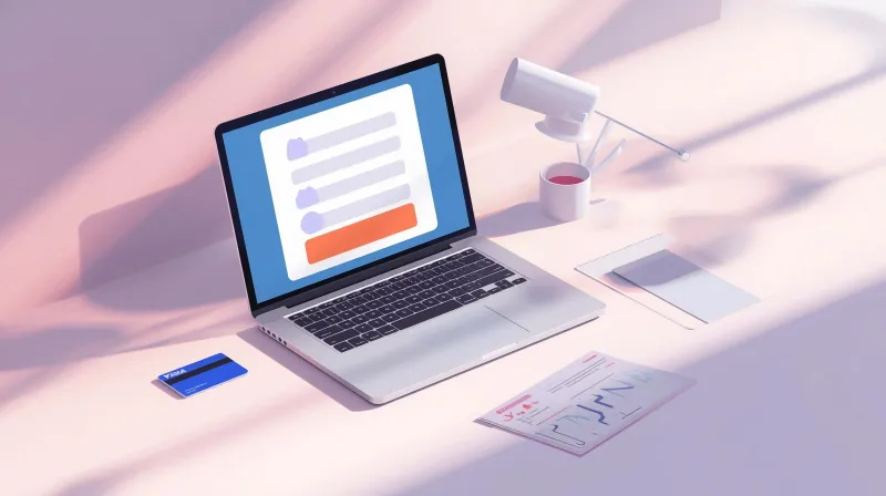 A laptop displaying an online payment form next to a credit card on a desk, illustrating how organizations use WordPress form plugins to accept payments for events and memberships