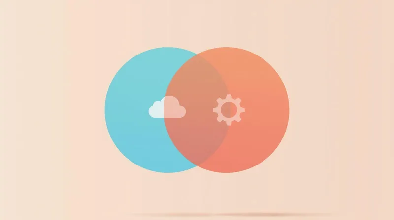 Two overlapping circles showing where edge caching and plugin optimization features intersect or remain separate