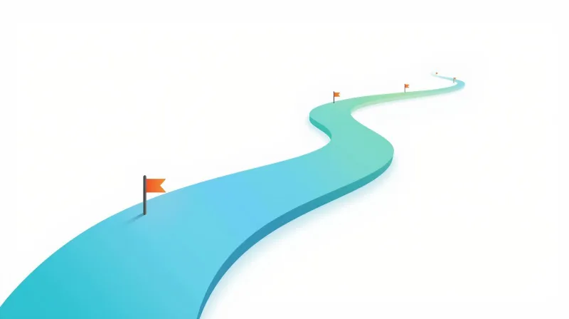 SEO represented as an ongoing journey with continuous milestones rather than a single destination