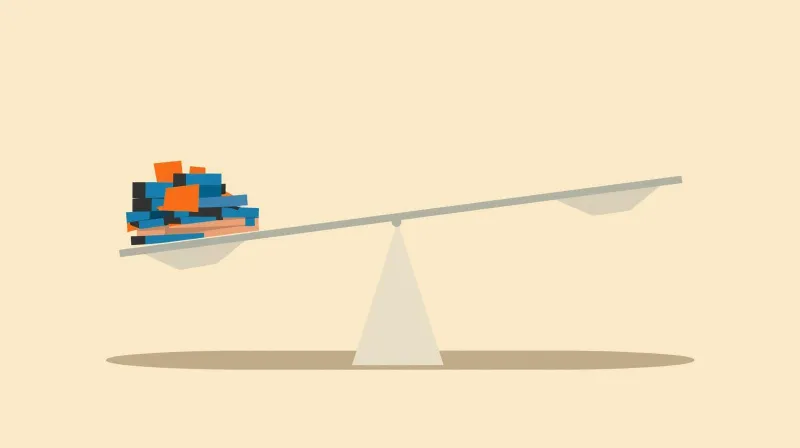 A balance scale tipping to one side representing the breaking point when agencies need formal WordPress maintenance support