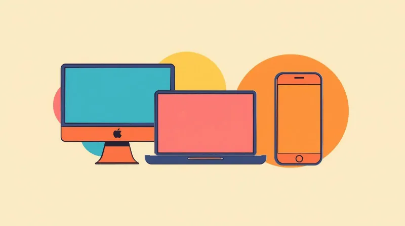 Desktop, laptop, and smartphone icons representing website analytics device breakdown