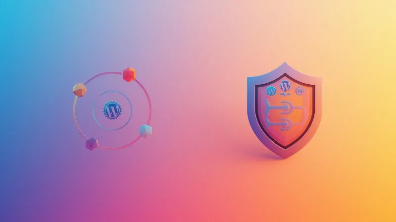 Basic WordPress maintenance vs comprehensive protection showing automated tools compared to full security shield system