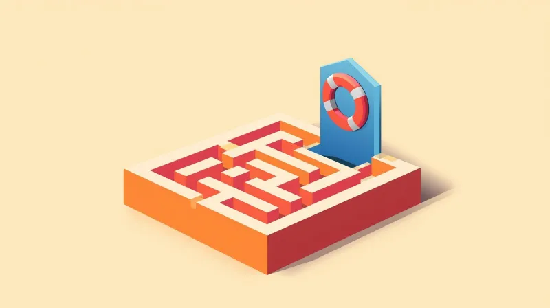 Maze with life preserver at the exit representing when to call for professional WordPress emergency support
