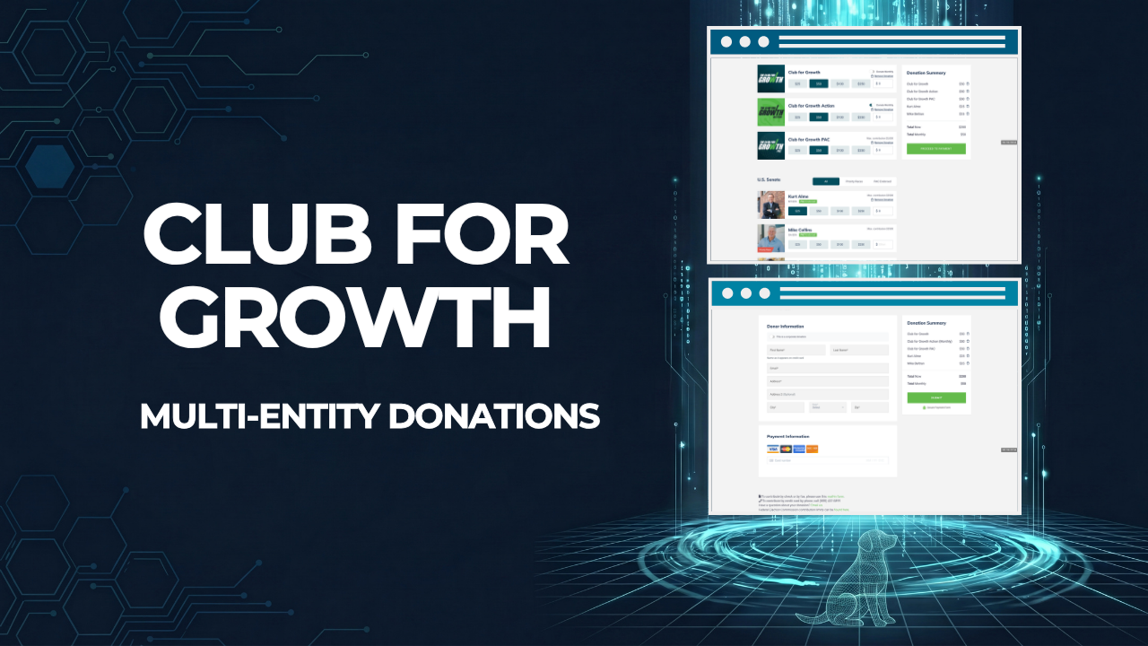 Club for Growth name beside screenshots of the organization's websites