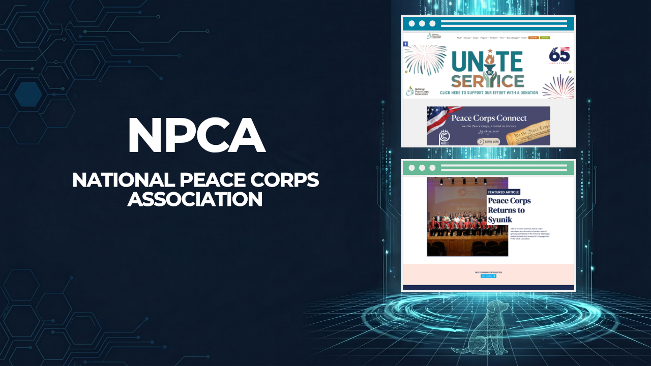 National Peace Corps Association case study graphic showing the national website